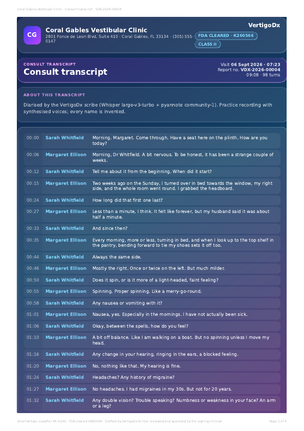 Consult transcript, first page