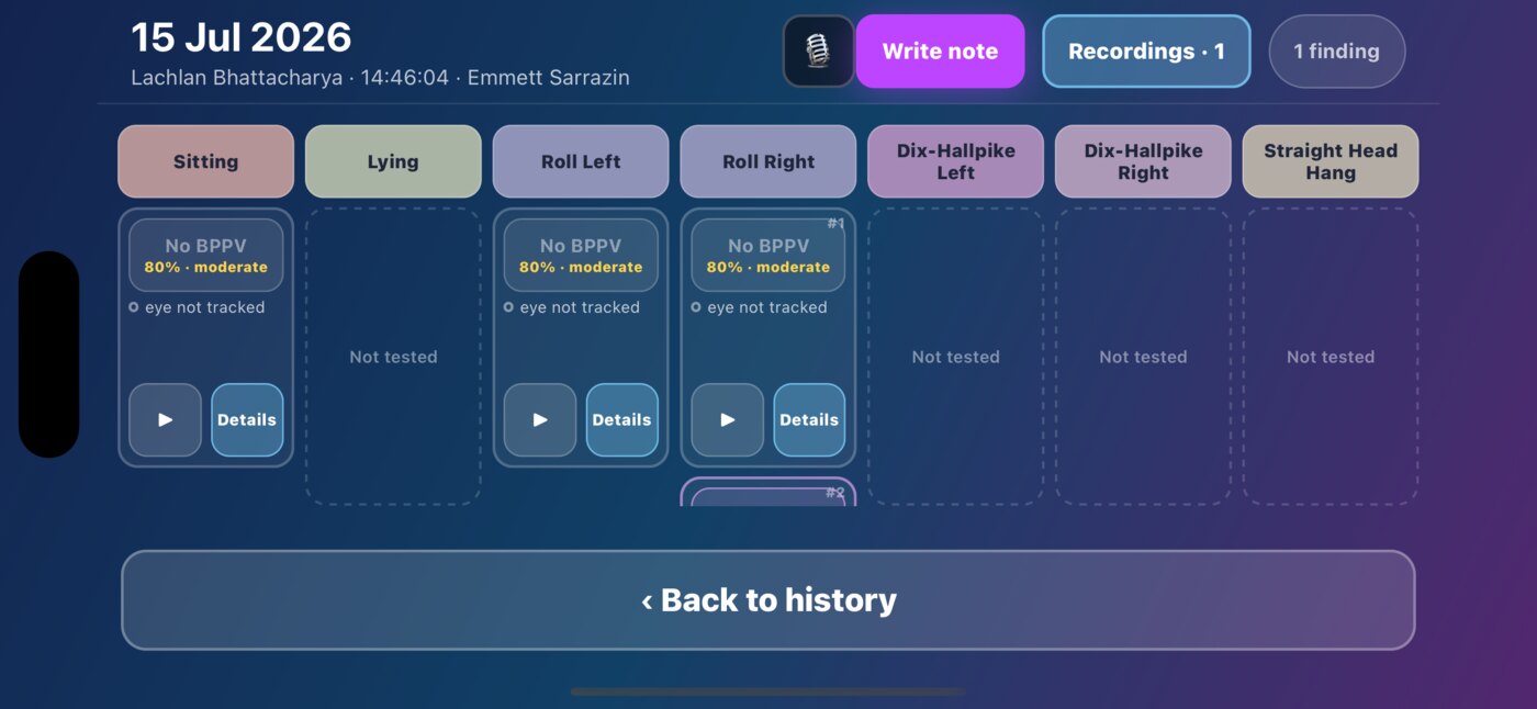 The session screen