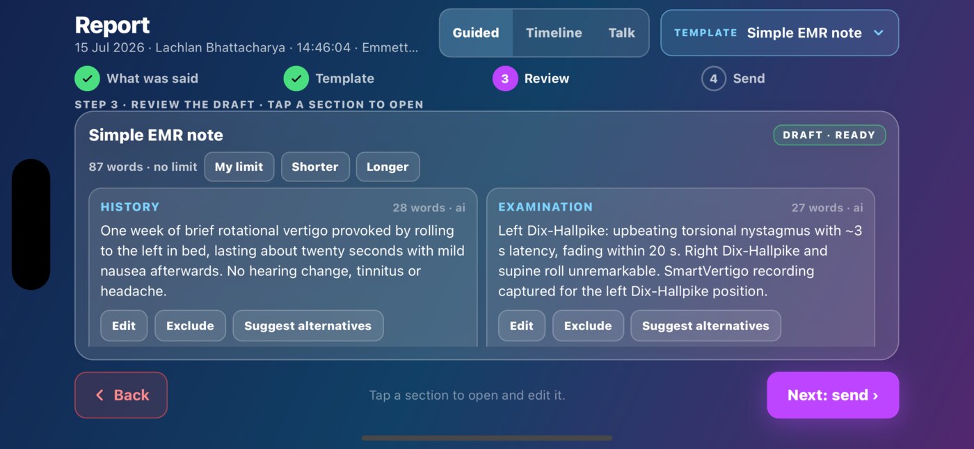 Section review on the handset